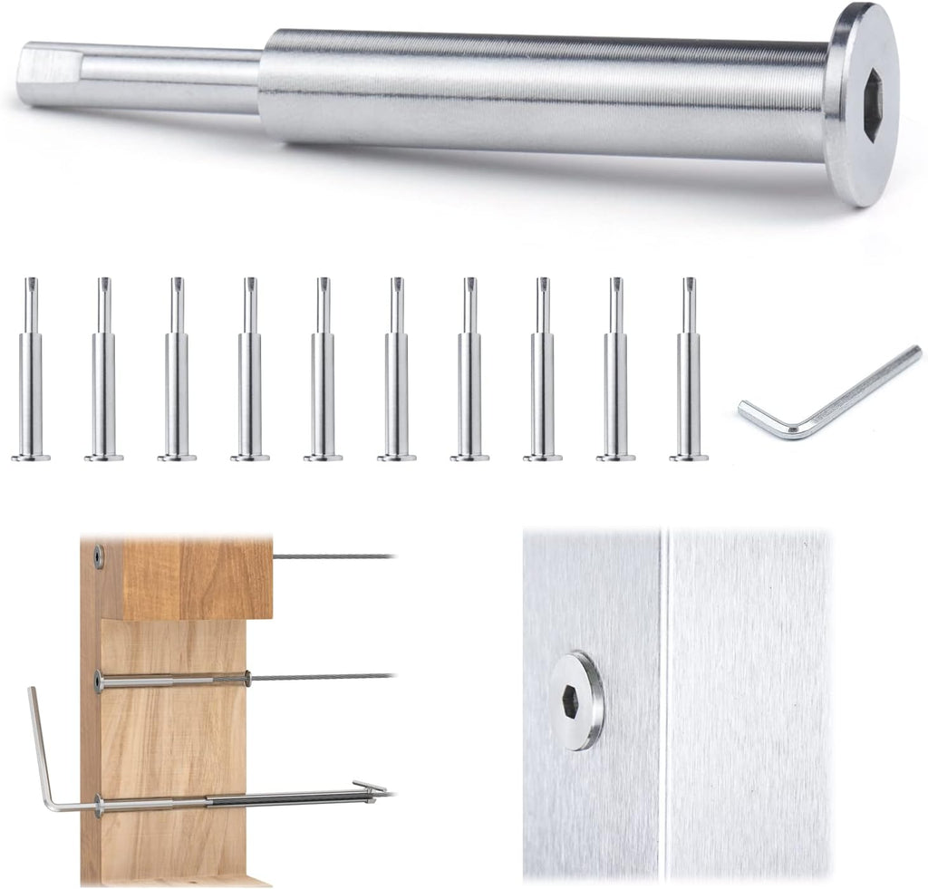 10 Pair Invisible Cable Railing Kit 1/8 Swage Tensioner T316 Stainless Steel A62905