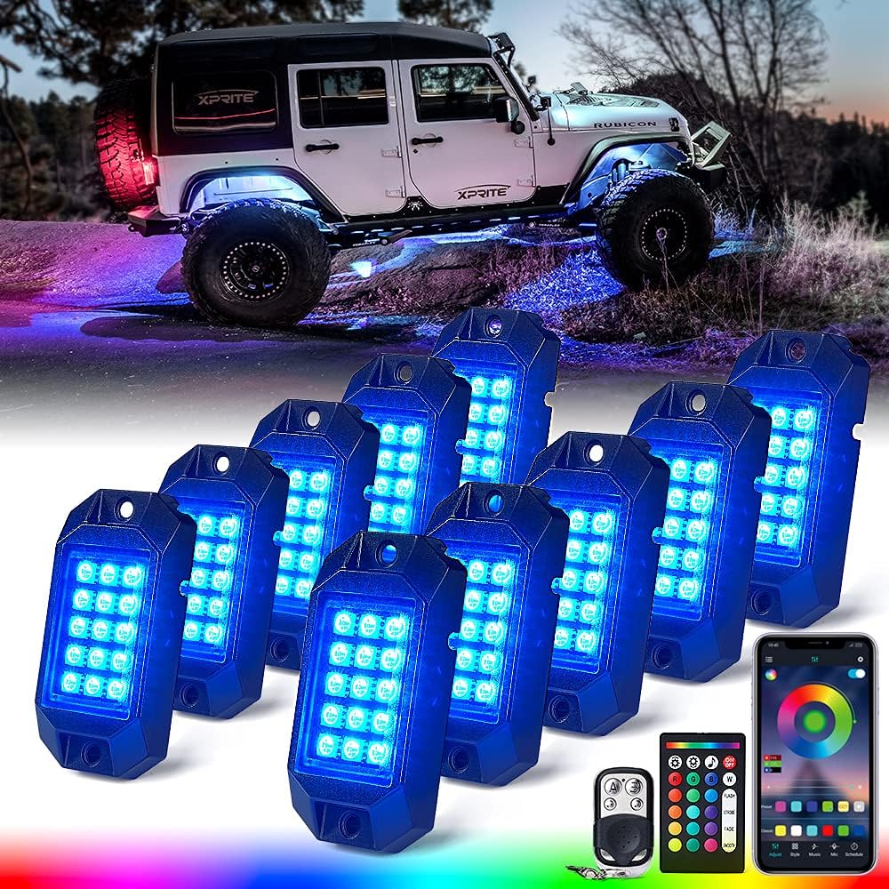 Bluetooth LED RGB Rock Light Kit 8PCs X816