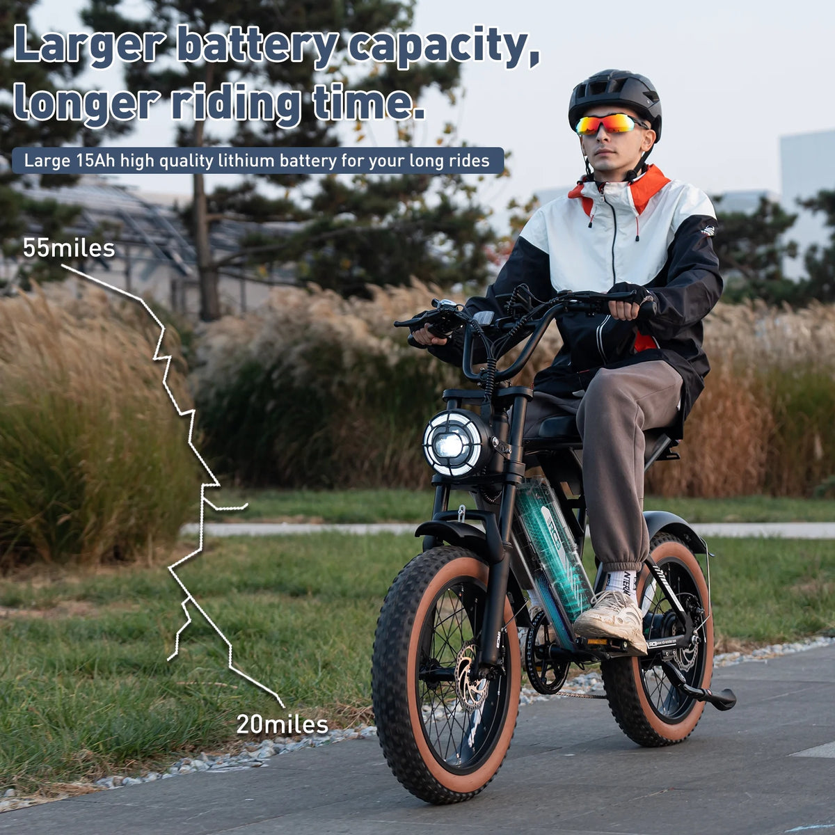 Black 20" 4.0 Fat Tire Electric Bike with 48V 15Ah Battery K717872