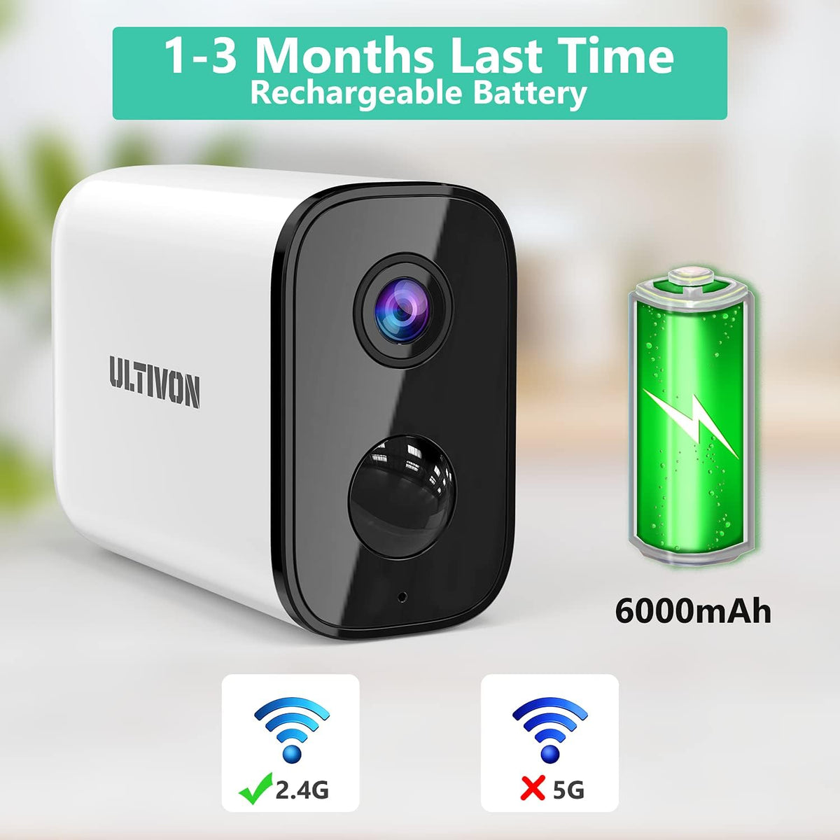 1080P Wireless Battery Powered IP65 Weatherproof Outdoor Security Camera Q35043