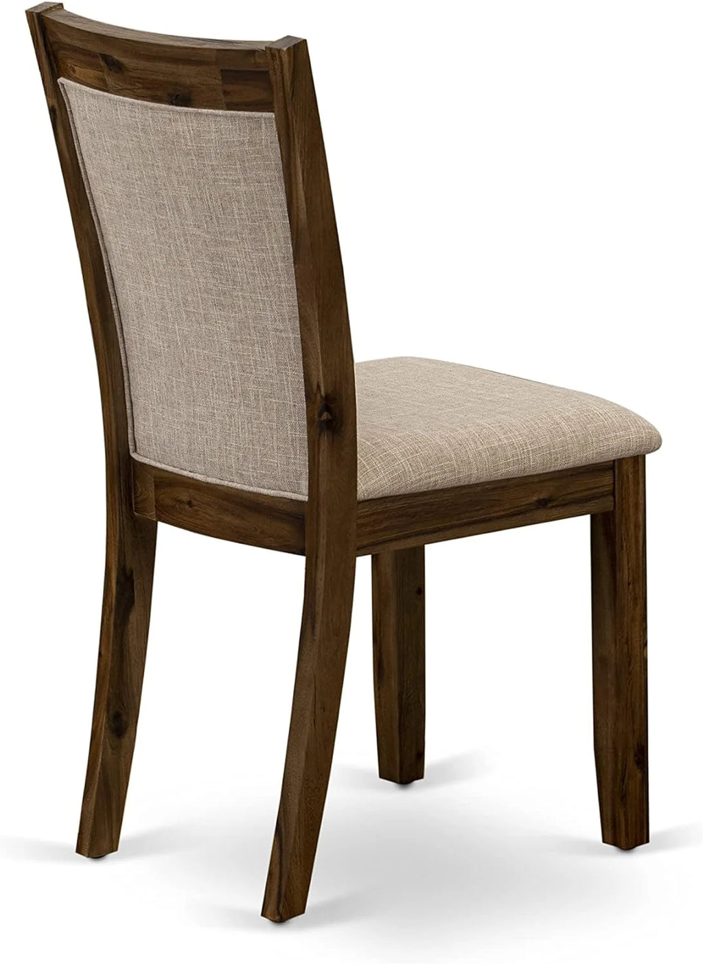 3 Piece Dinette Set with Round Table with Dropleaf and 2 Light Tan Linen Fabric Parsons Dining Chairs N807