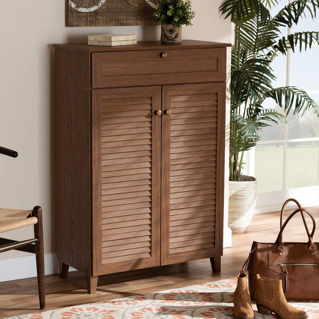 Walnut Shoe Cabinet V66898