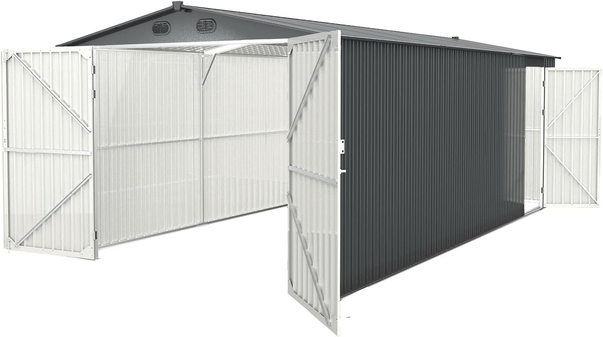 Heavy-Duty Metal Garage Shed 20'x10' K138442