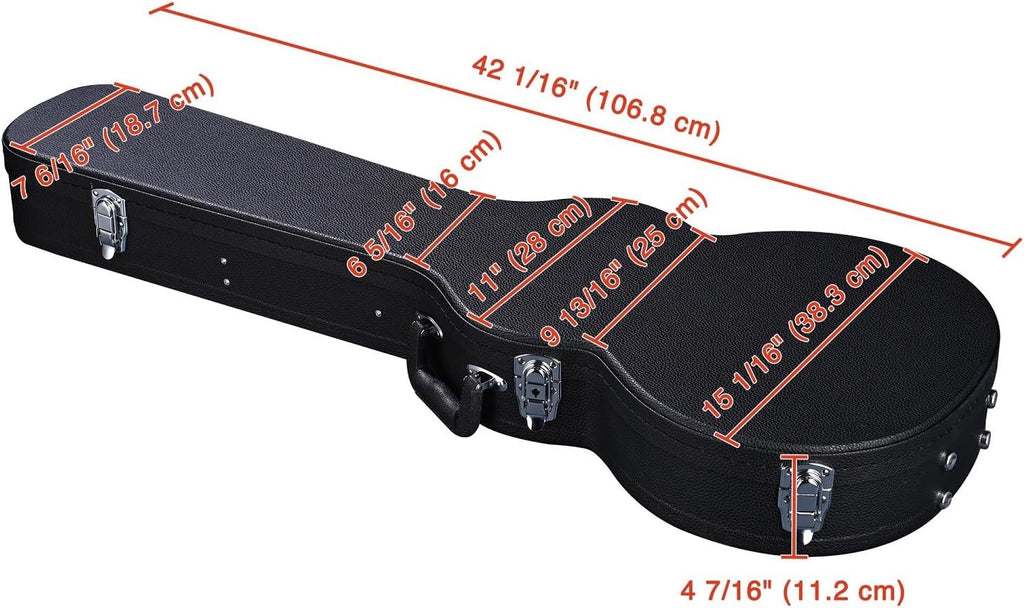 Black PU Leather Wooden Hard-Shell Guitar Case Z41132
