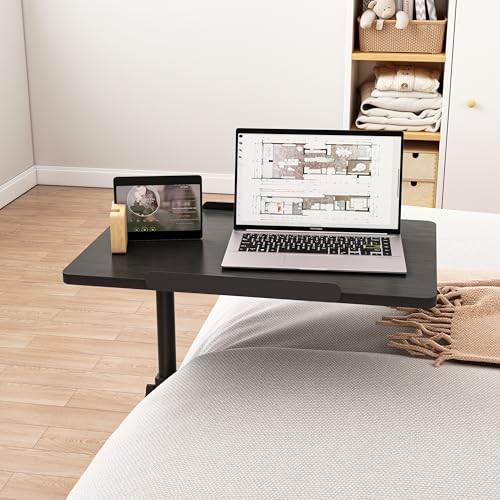 Grey Overbed Bedside Table with Mobile Tray Desk M81245