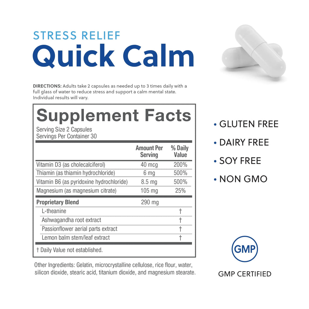 60 Capsules Mood Support Supplement with Ashwagandha, L-Theanine, and Passionflower Y967170