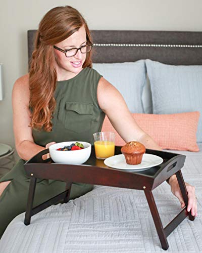 Walnut Bamboo Bed Tray with Folding Legs N184137