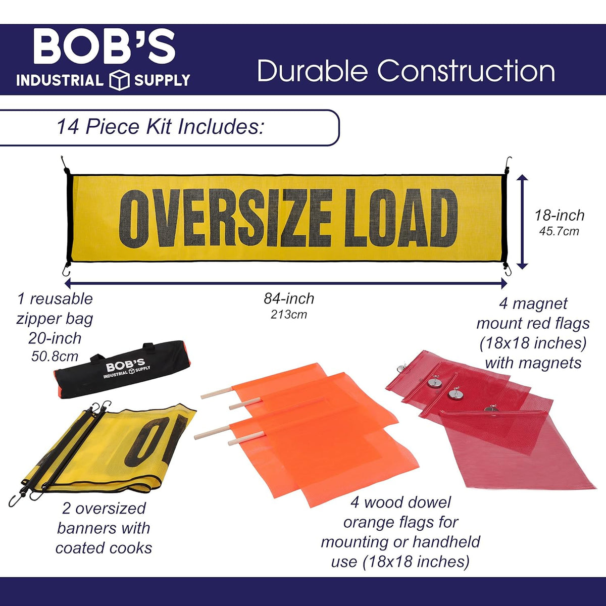 Oversized Trailer Safety Flags 14pc Kit C4121