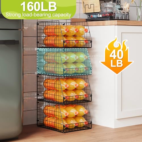 4 Pack XXL Stackable Wire Storage Basket D599899