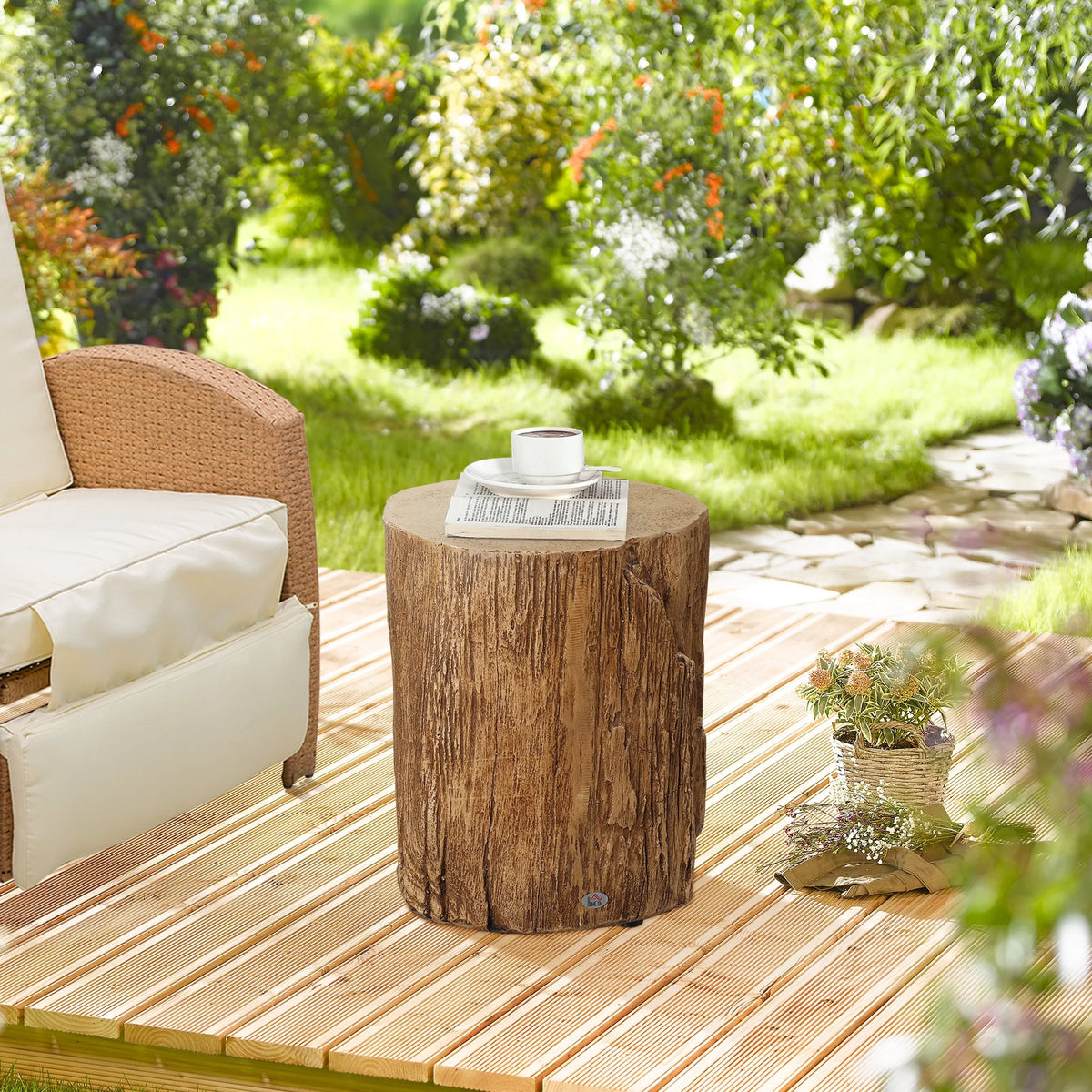 Natural Concrete Side Table Set of 2 T786