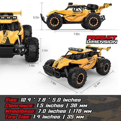 2.4GHz 1:12 Monster RC Truck with LED Headlight and Rechargeable Battery C493
