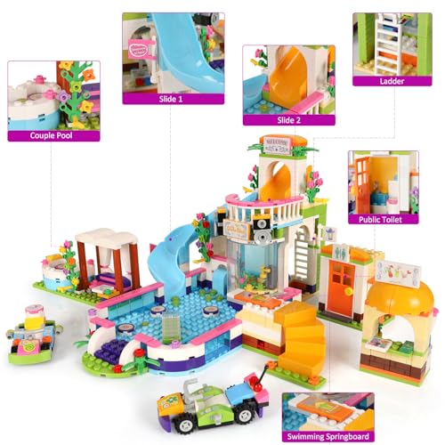 1140 Pieces Coffee Shop Building Blocks Set with Storage Box V515