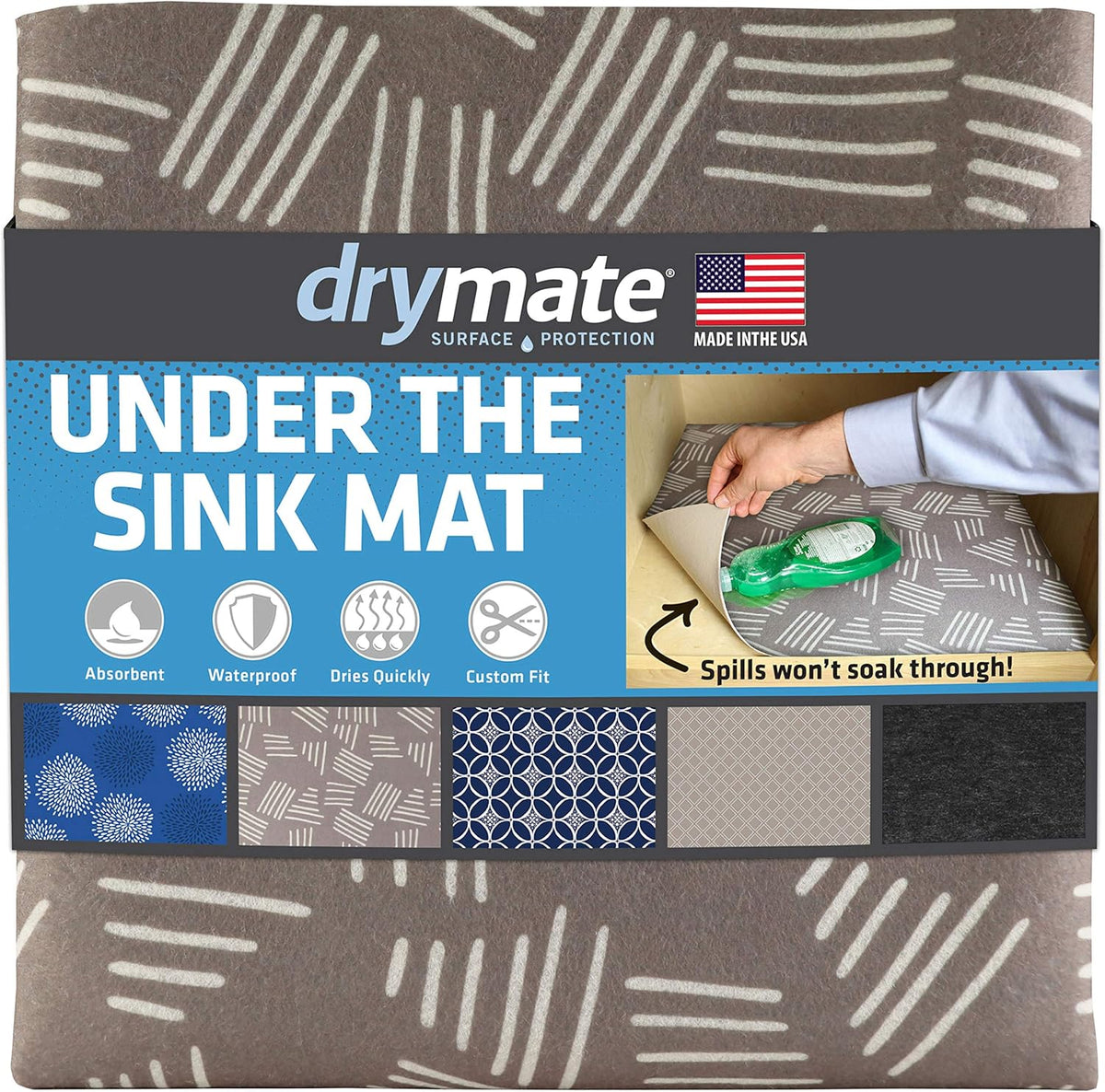 Under The Sink Mat, Cabinet Protection Mat, Shelf Liner - Absorbent Waterproof Slip-Resistant Machine Washable W66770