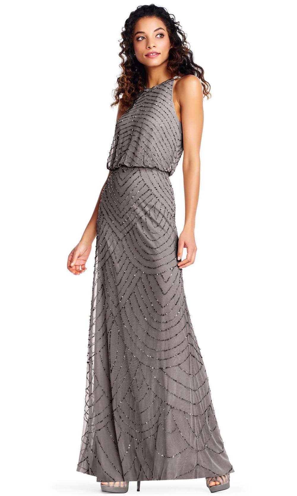 Halter Neck Beaded Gown V455