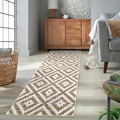 Grey and White 5x7 Washable Low Pile Area Rug Y775085