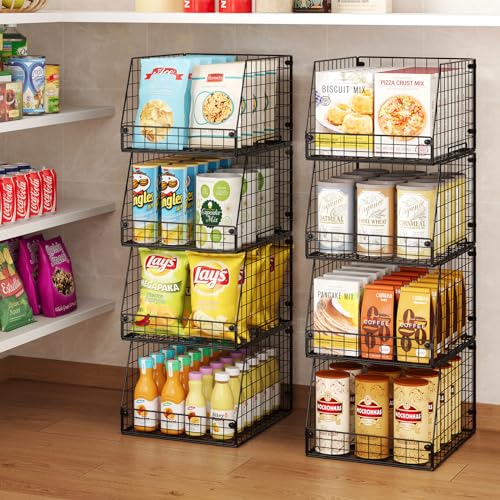 4 Pack XXL Stackable Wire Storage Basket D599899