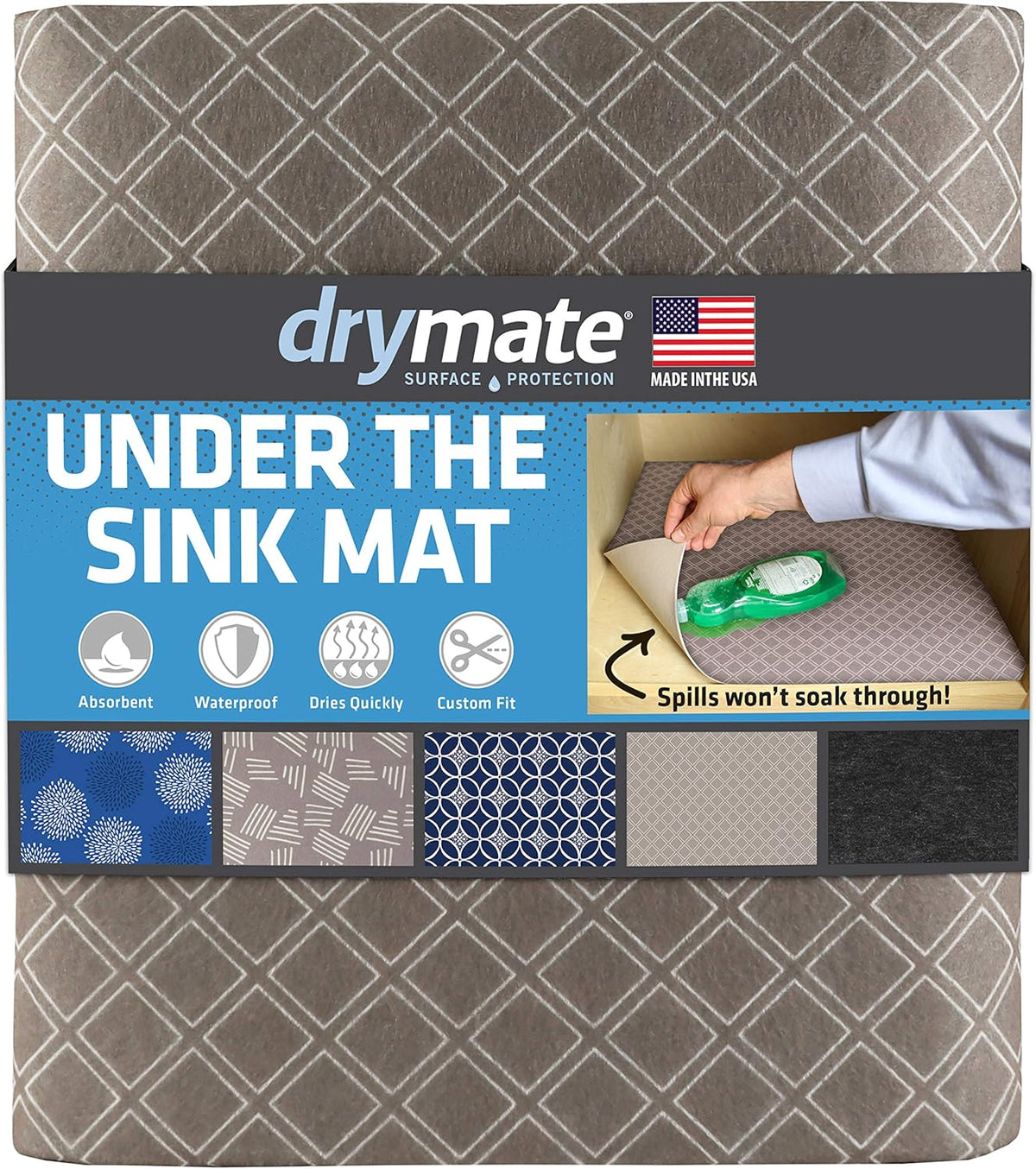 Under The Sink Mat, Cabinet Protection Mat, Shelf Liner - Absorbent Waterproof Slip-Resistant Machine Washable W66770