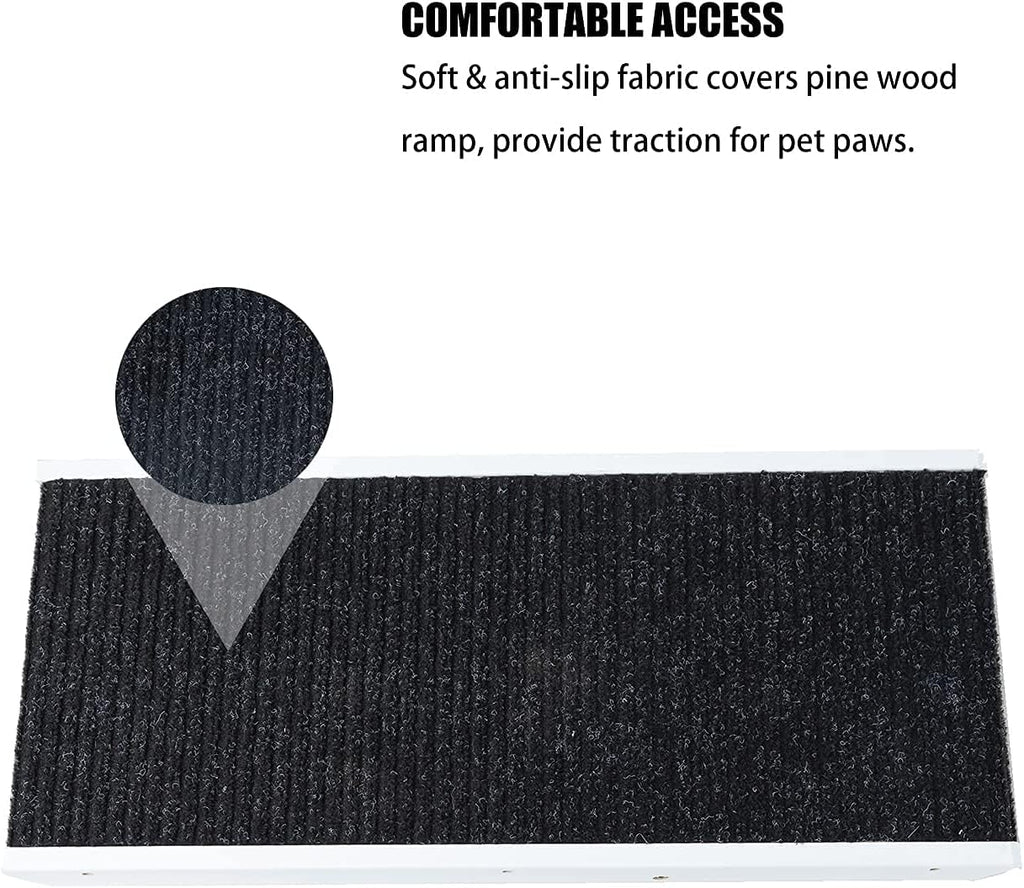 19 Tall Adjustable Wooden Folding Pet Ramp Non Slip Carpet Pack of 2 G8338