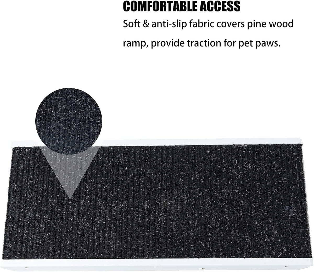 19 Tall Adjustable Wooden Folding Pet Ramp Non Slip Carpet Pack of 2 G8338