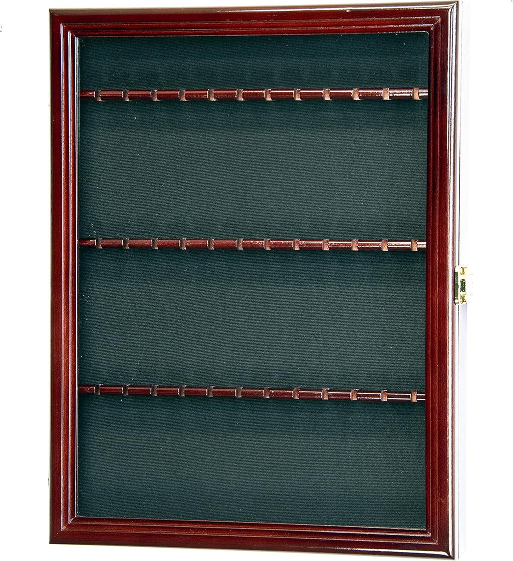 Spoon Display Case Cabinet Holder Rack Wall Mounted Cherry Finish Y1737
