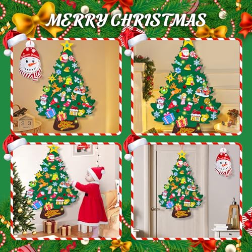 3ft Felt Wall Christmas Tree with 33 Ornaments and Advent Calendar U461568
