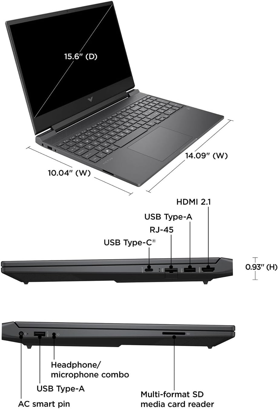 15.6" Full HD 144Hz Gaming Laptop, AMD Ryzen 5 7535HS, 16GB Memory, NVIDIA GeForce RTX 2050, 512GB SSD, Mica Silver Y41634