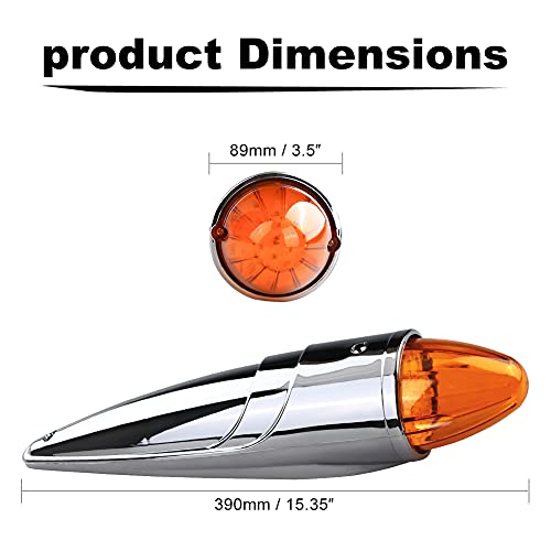5PCS Amber LED Cab Marker Lights for Heavy Duty Truck C13650