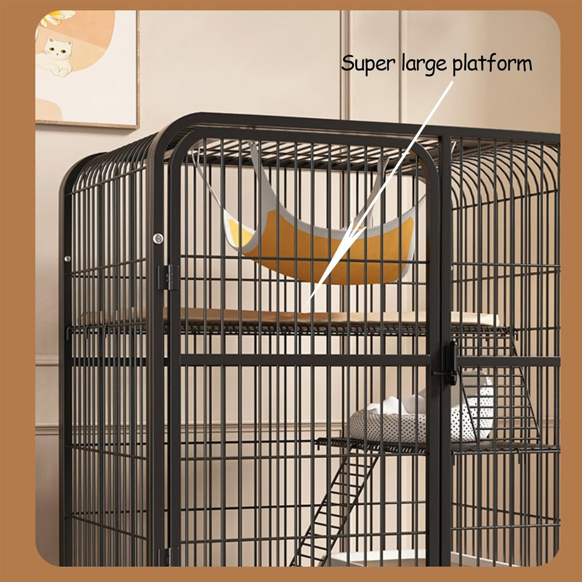 Large 2/3 Tier Cat Cage with Cat Litter Box Y201225
