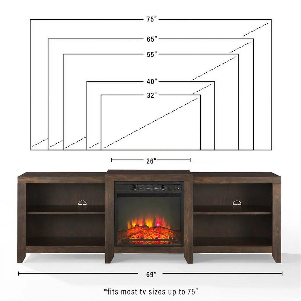 Dark Walnut Wood TV Stand C8315