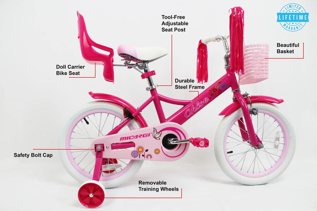 16 inch Kids Bike with Basket and Training Wheels I3778