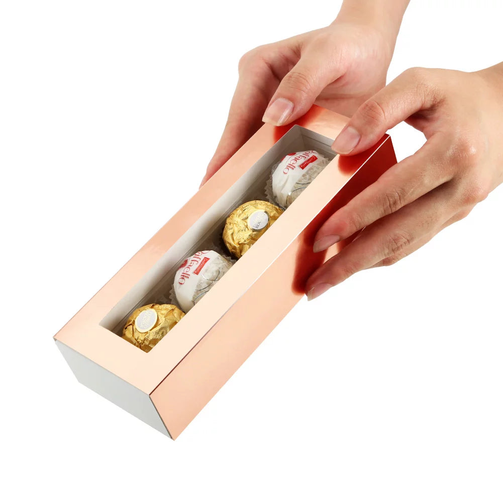 20 Rose Gold Truffle Box with 4-Piece Plastics Tray Q252151