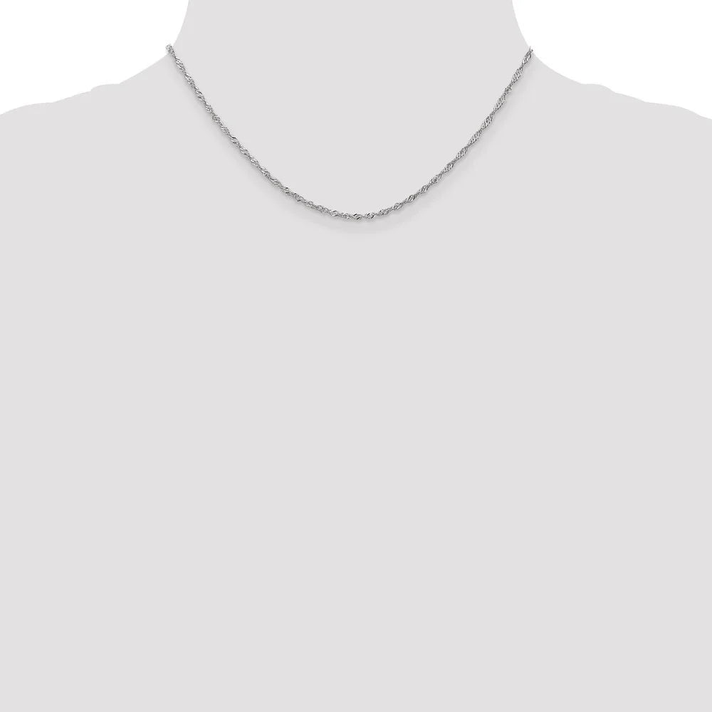 10k White Gold Singapore Chain Necklace 16inch C5597