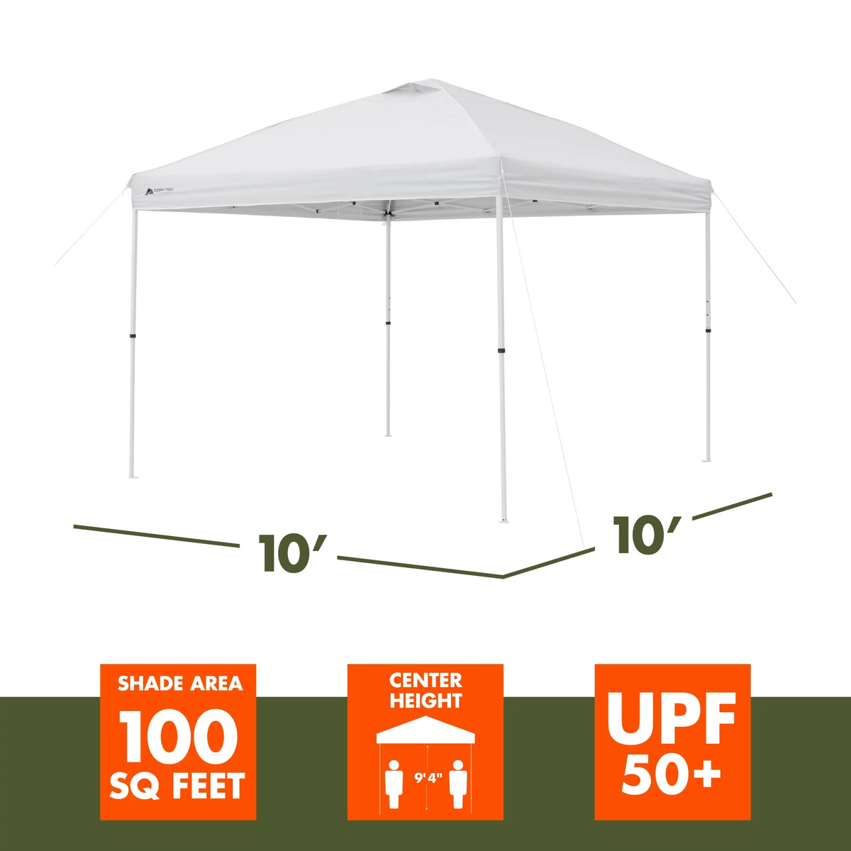White 10 ft x 10 ft Instant Canopy B834