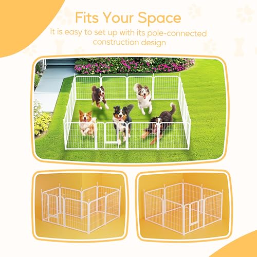 32 Inch 8 Panels Heavy Duty Metal Portable Pet Playpen J93029