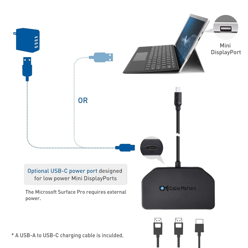 Triple 4K DisplayPort Splitter with 2X 8K DisplayPort 1.4 and 1x 4K HDMI X53282