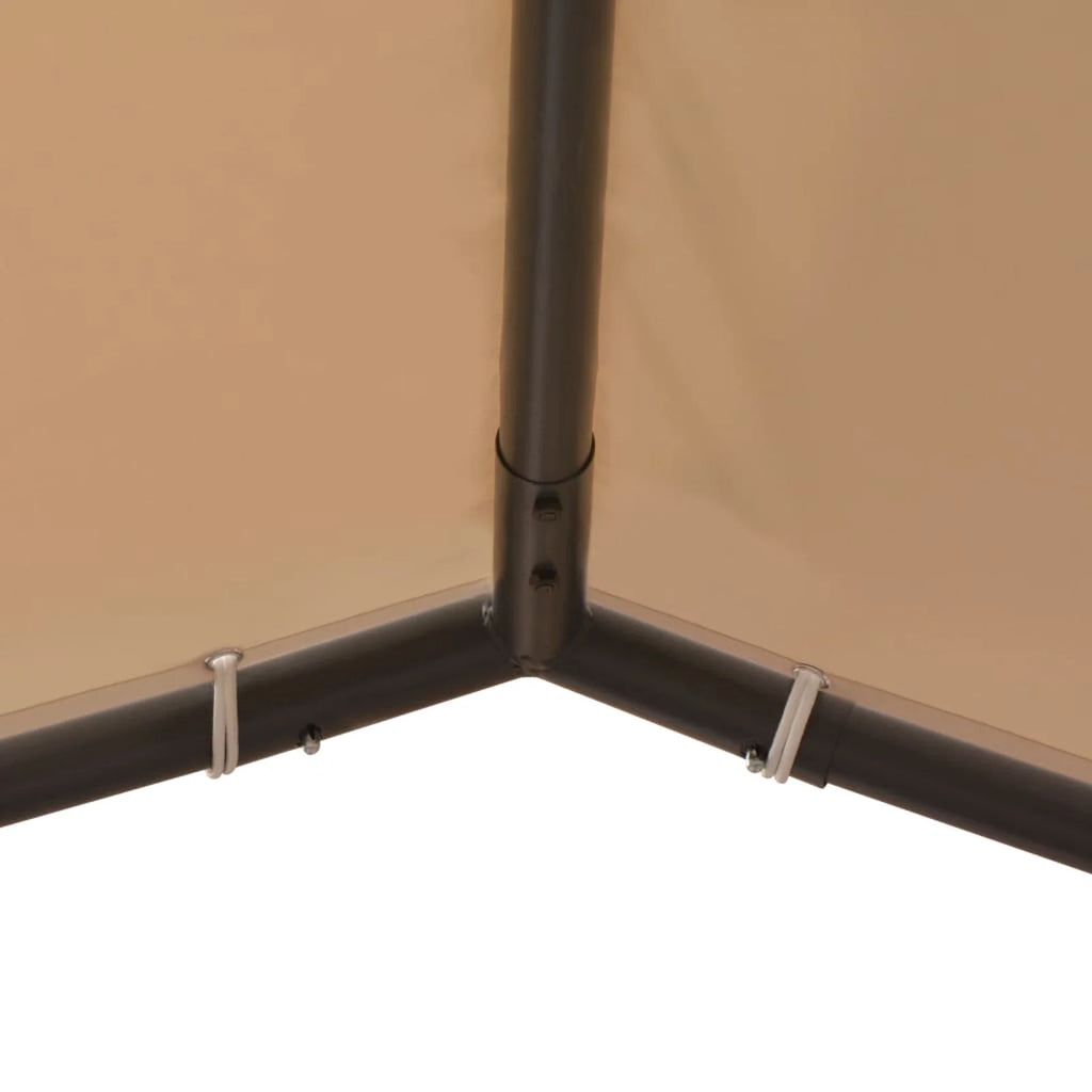 Beige Steel Gazebo Tent Canopy J531955