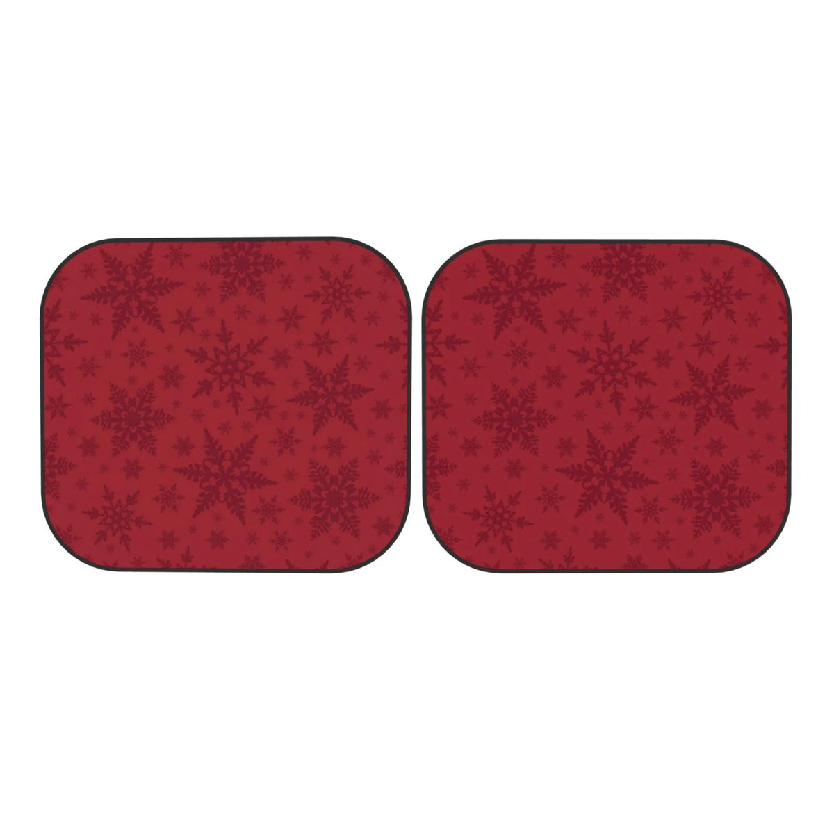 Christmas Red Snowflakes 2 Pack Foldable Car Windshield Sun Shade I345302