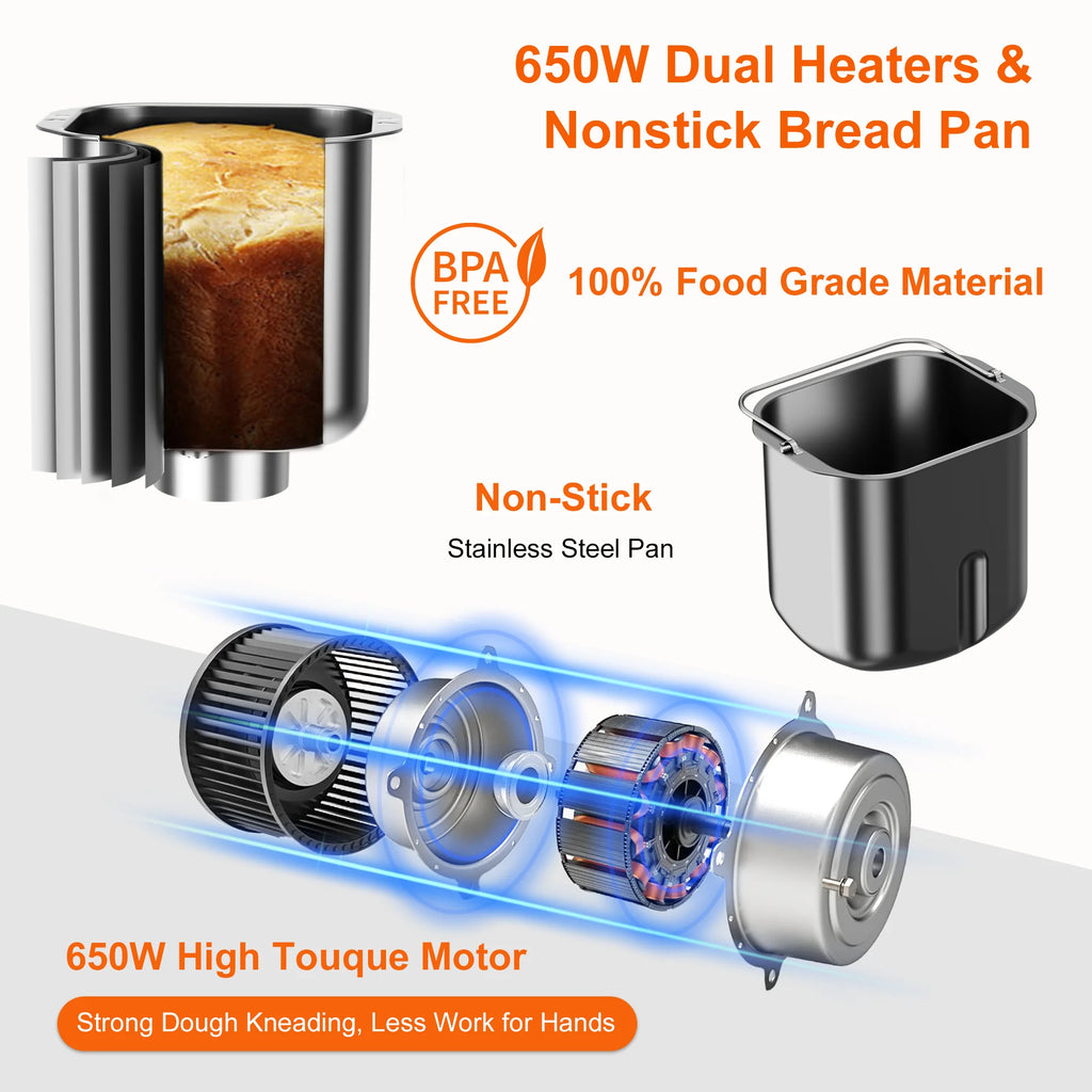 2lbs. 19 in 1 Auto Bread Machine with Gluten Free Setting B533625