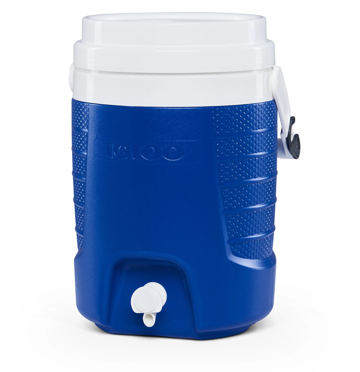 2-Gallon Blue Plastic Beverage Jug with Hooks W54337