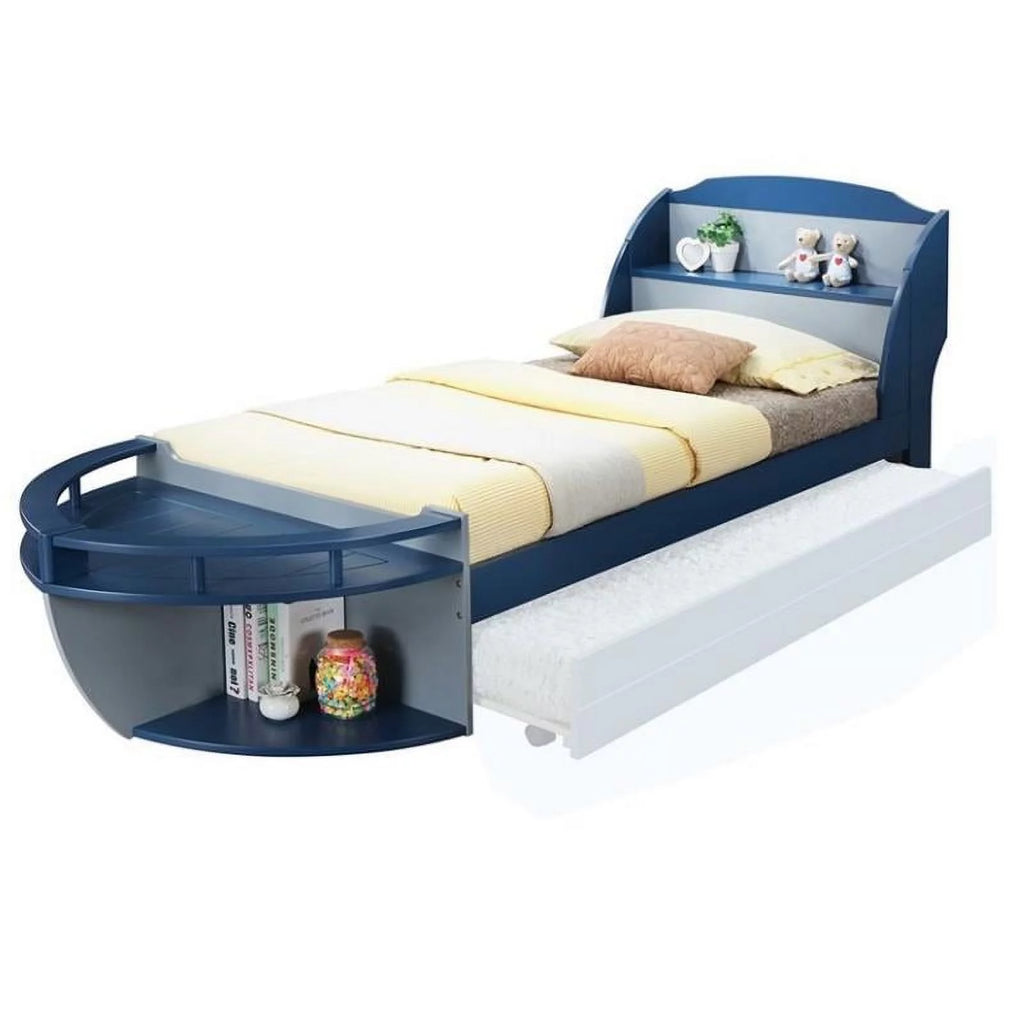 Twin Boat Bed and Twin Trundle in Gray P710483