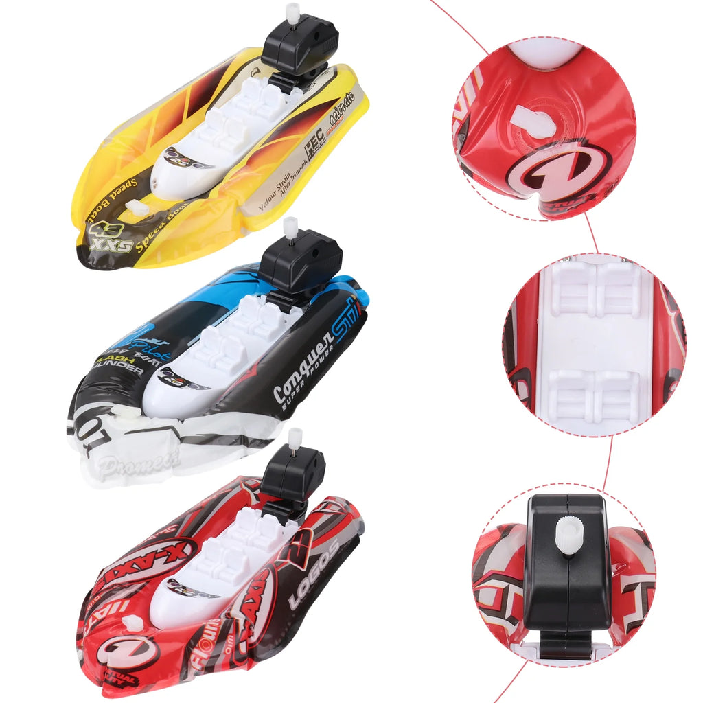 Mini Inflatable Paddle Boat Bathing Toy (Blue + Red + Yellow) W921