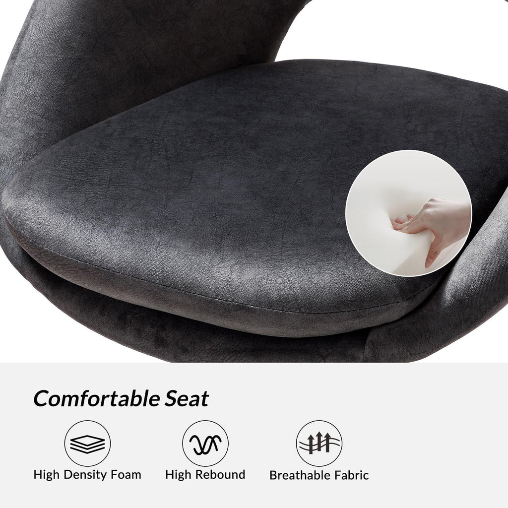 Charcoal Velvet Height Adjustable Swivel Office Chair W549129