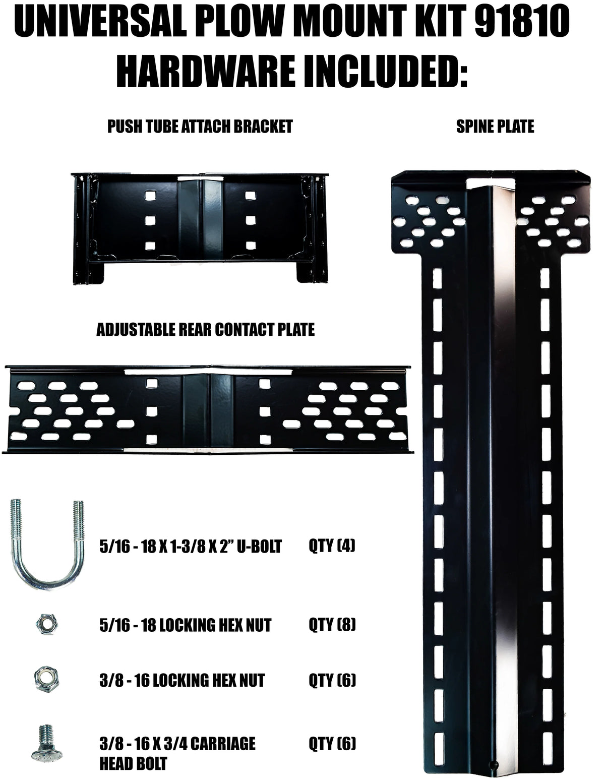 48" Universal ATV Snow Plow Blade Kit H9008