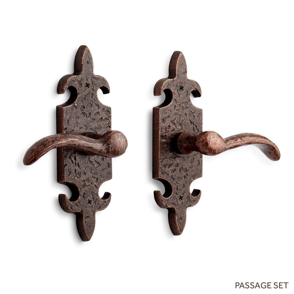 Solid Brass Passage Door Lever Set Antique Copper E805
