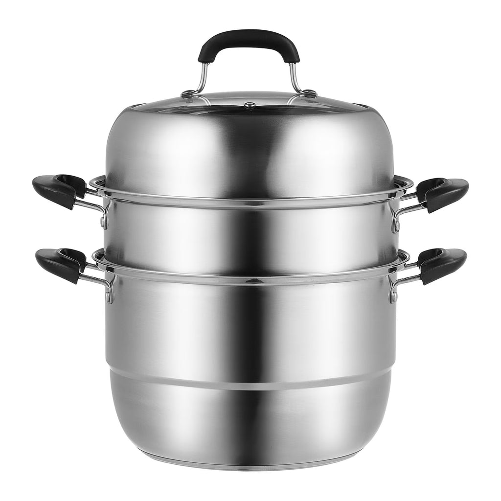 3 Tier 8.5QT 304 Stainless Steel Steamer Pot with 2 Steaming Tray X721