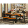 5 Pc Black & Cherry Faux Leather Dining Room Set T15228