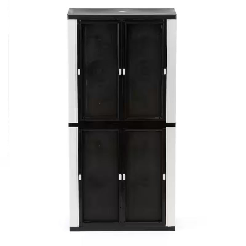Gray Plastic Freestanding Garage Cabinet W5566