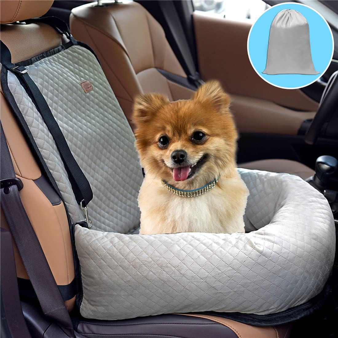 Gray Dog Car Seat Pet Travel Safety Seat W701780
