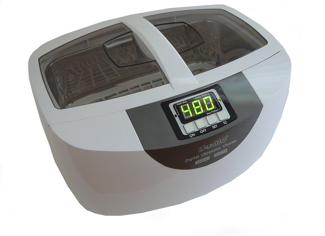 Commercial Ultrasonic Cleaner, 2.5L, White, Plastic Tray, 110V Q595125