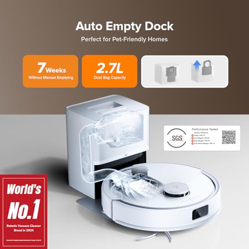Robot Vacuum and Mop Cleaner, 5500Pa Suction, Lidar Navigation I699